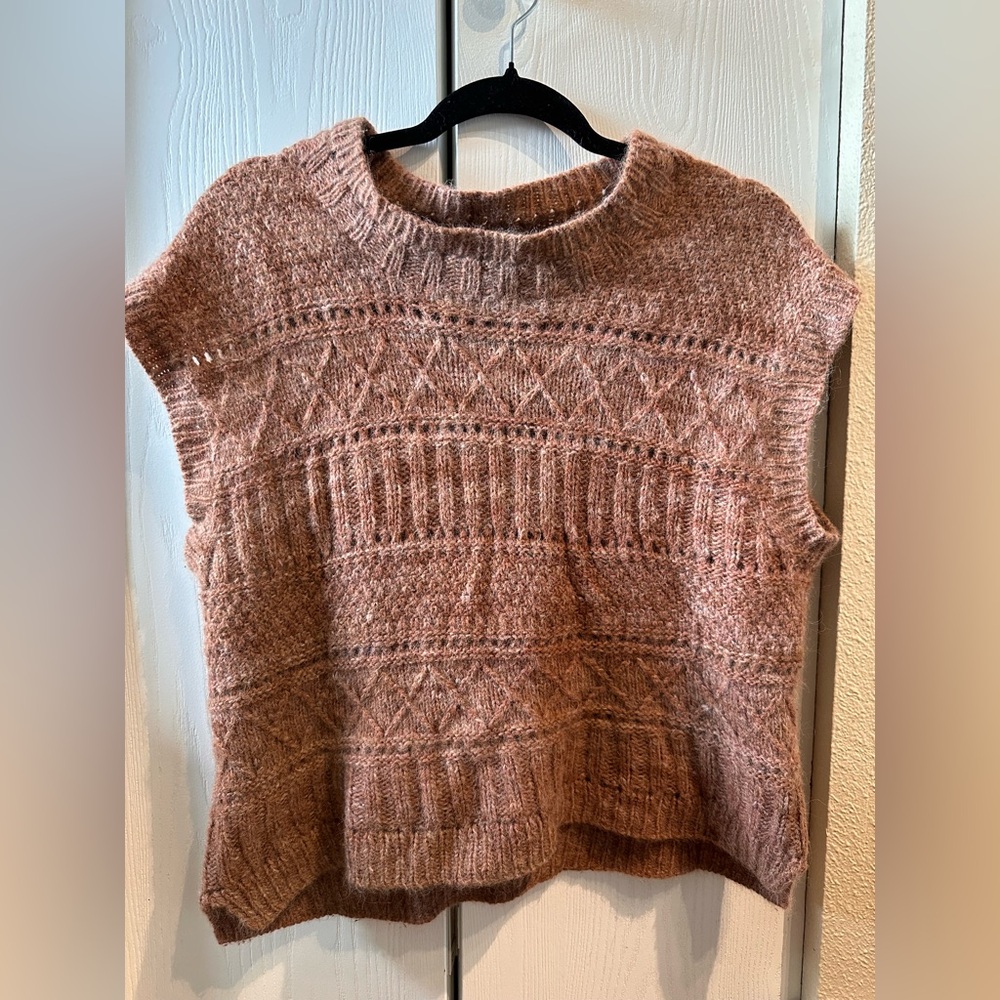 Handmade Brown Cable Knit Sleeveless Sweater